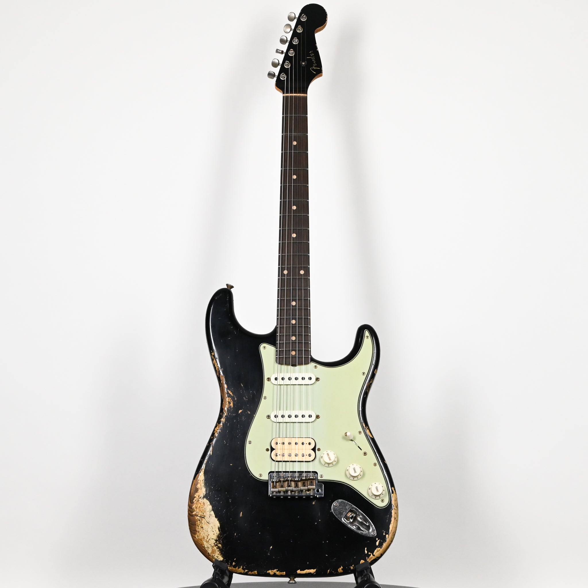 Fender Custom Shop '62 Stratocaster HSS w/ Painted Headcap, Heavy Relic- Black 2026 (R149026)