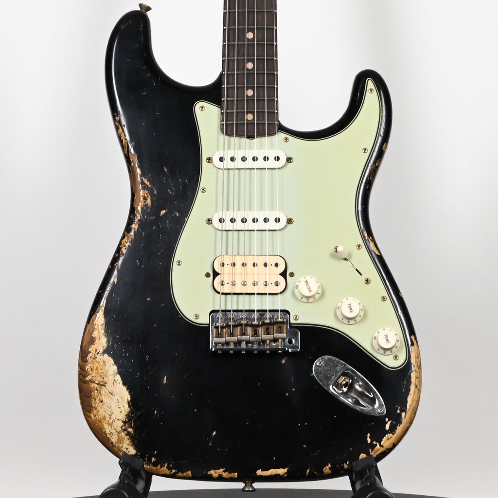 Fender Custom Shop '62 Stratocaster HSS w/ Painted Headcap, Heavy Relic- Black 2026 (R149026)