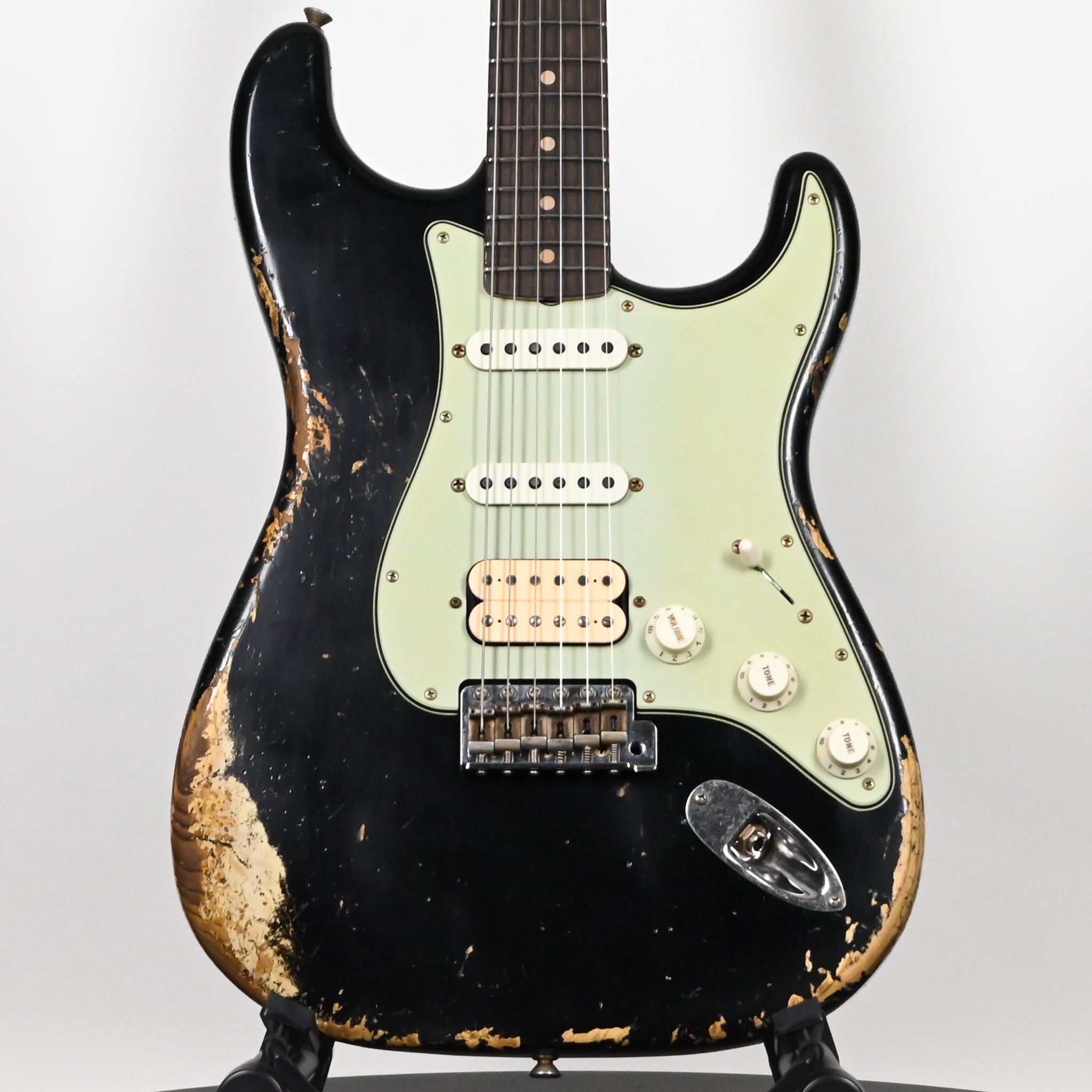 Fender Custom Shop '62 Stratocaster HSS w/ Painted Headcap, Heavy Relic- Black 2026 (R149026)