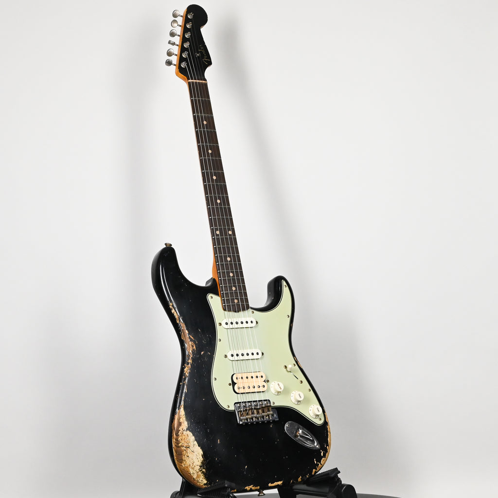 Fender Custom Shop '62 Stratocaster HSS w/ Painted Headcap, Heavy Relic- Black 2026 (R149026)