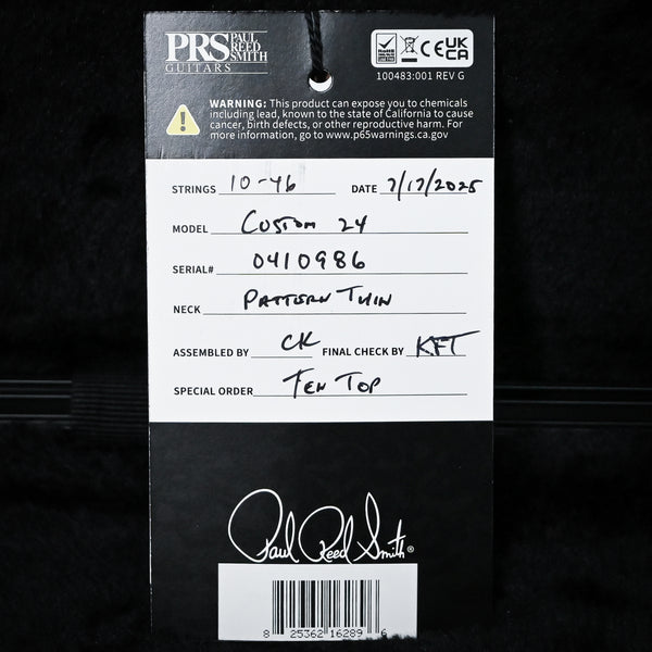 PRS Custom 24 w/ 10-Top & DMO Pickups- Dark Cherry Sunburst 2025 (0410986)