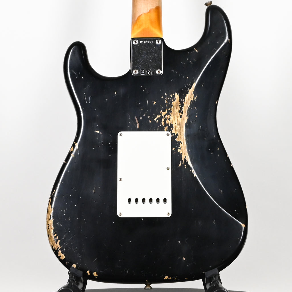 Fender Custom Shop '62 Stratocaster HSS w/ Painted Headcap, Heavy Relic- Black 2026 (R149026)