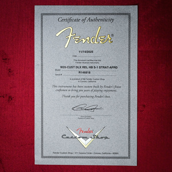 Fender Custom Shop Deluxe Stratocaster w/ Seymour Duncan SH4B Humbucker, Relic/ Closet Classic Hardware- Aged Fiesta Red 2025 (R146818)