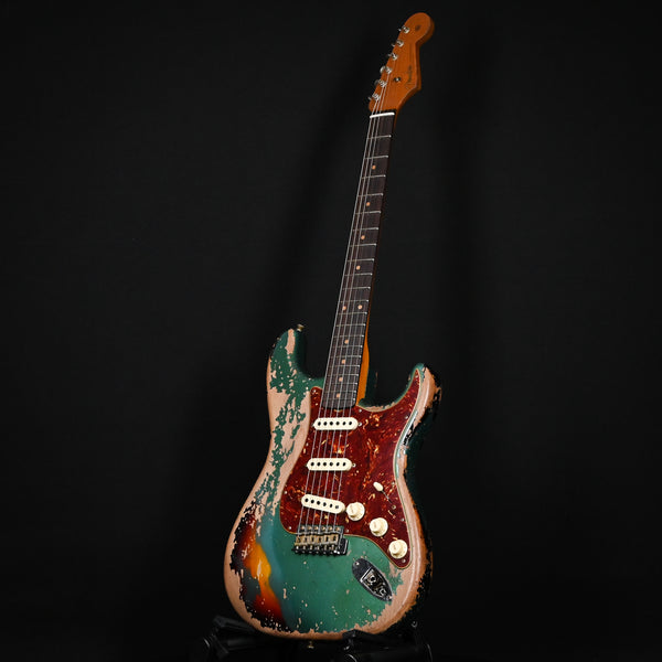 Fender Custom Shop Limited Edition Roasted 1961 Strat Super Heavy Relic- Aged Sherwood Green/ 3-Tone Sunburst (CZ580638)