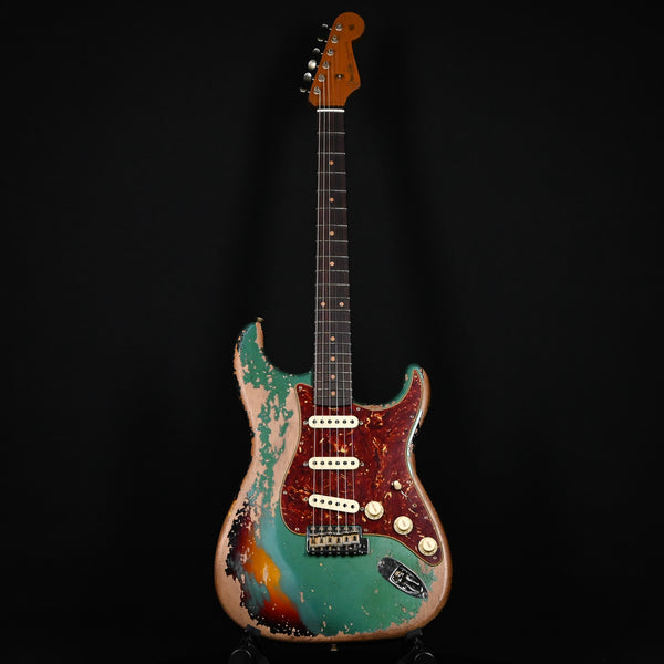 Fender Custom Shop Limited Edition Roasted 1961 Strat Super Heavy Relic- Aged Sherwood Green/ 3-Tone Sunburst (CZ580638)