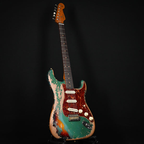 Fender Custom Shop Limited Edition Roasted 1961 Strat Super Heavy Relic- Aged Sherwood Green/ 3-Tone Sunburst (CZ580638)