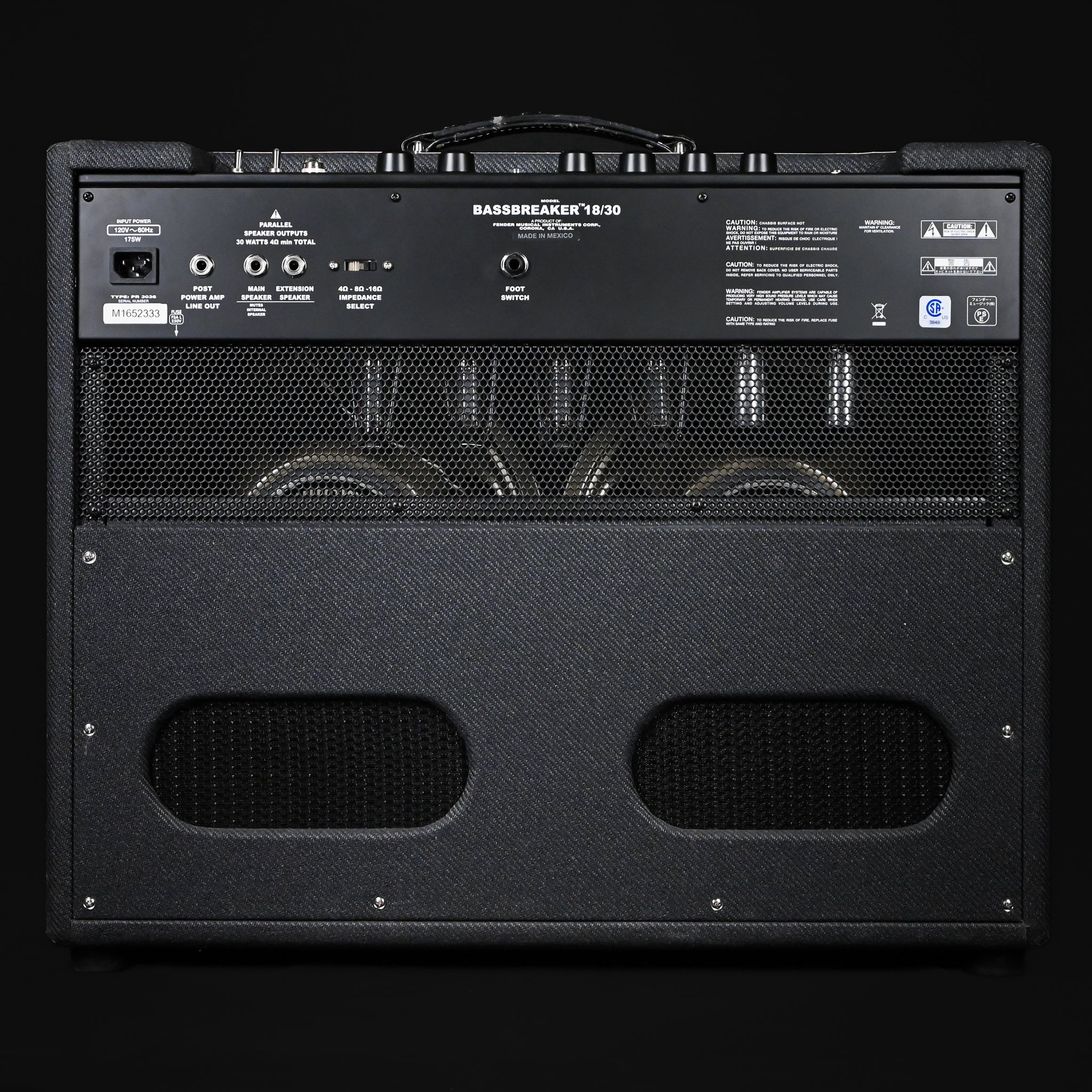Fender Bassbreaker 18/30 2-Channel 30-Watt 2x12" Guitar Combo - Gray Tweed (M1652333) Used-Mint