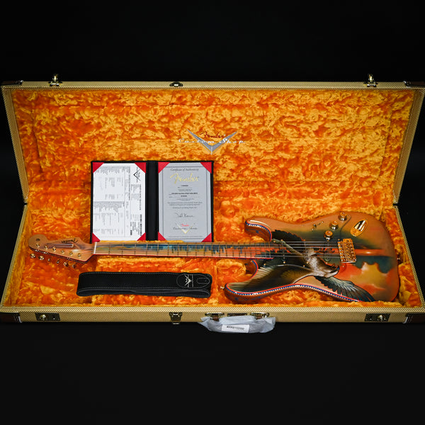 Fender Custom Shop Masterbuilt Todd Krause  Pamelina Artwork Golden Falcon Stratocaser (R145255)