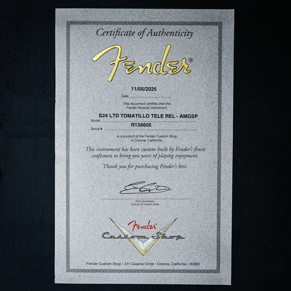 Fender Custom Shop Limited Edition Tomatillo Telecaster Relic- Aged Magenta Sparkle 2025 (R138605)