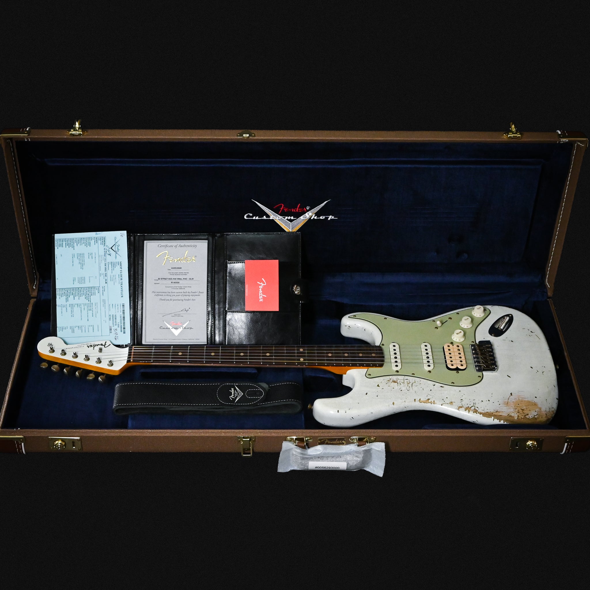 Fender Custom Shop '62 Stratocaster HSS w/ Painted Headcap, Heavy Relic- Olympic White 2026 (R146939)