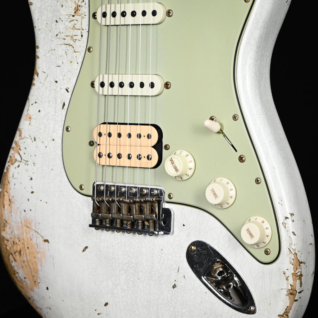 Fender Custom Shop '62 Stratocaster HSS w/ Painted Headcap, Heavy Relic- Olympic White 2026 (R146939)