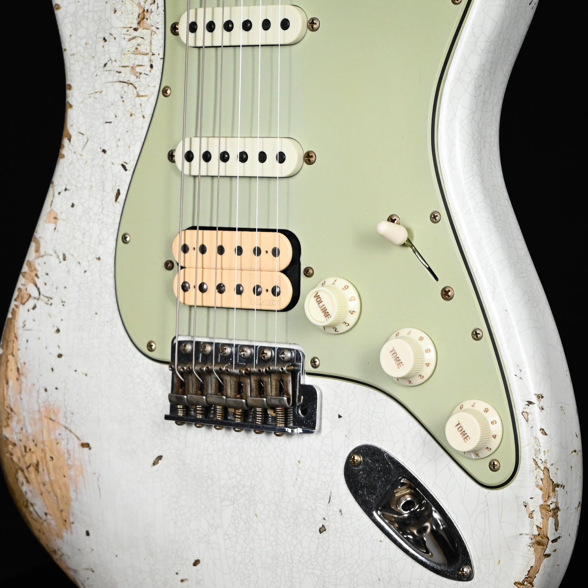 Fender Custom Shop '62 Stratocaster HSS w/ Painted Headcap, Heavy Relic- Olympic White 2026 (R146939)