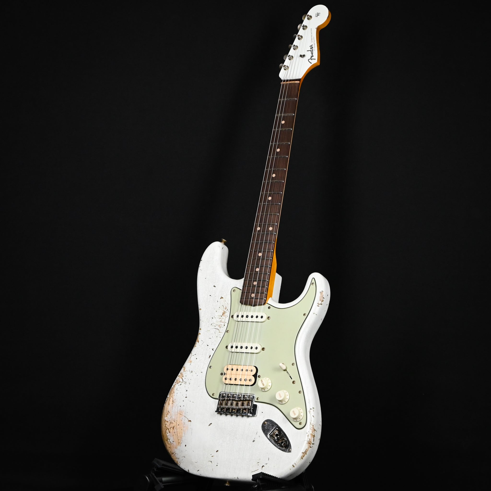 Fender Custom Shop '62 Stratocaster HSS w/ Painted Headcap, Heavy Relic- Olympic White 2026 (R146939)