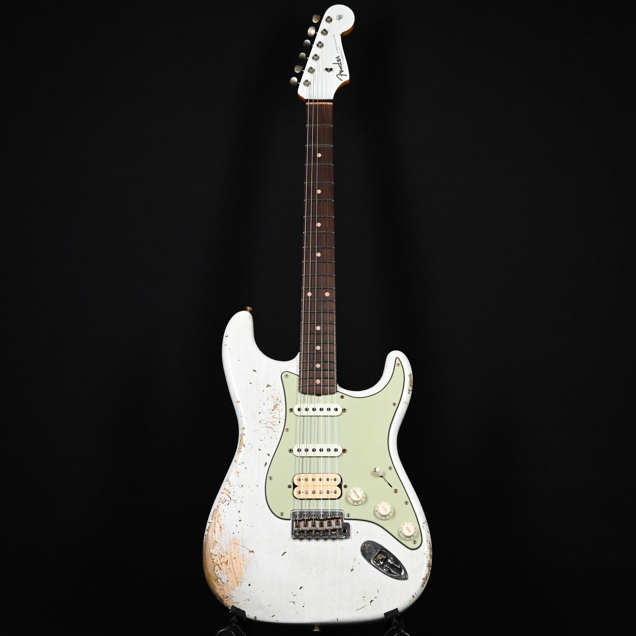 Fender Custom Shop '62 Stratocaster HSS w/ Painted Headcap, Heavy Relic- Olympic White 2026 (R146939)