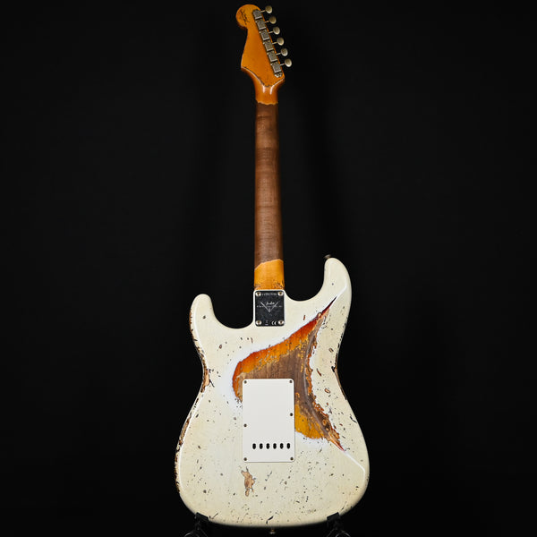 Fender Custom Shop '61 Stratocaster Super Heavy Relic- Aged Olympic White / 3 Tone Sunburst 2025 (CZ587035)