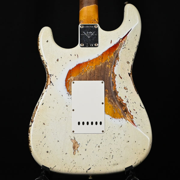 Fender Custom Shop '61 Stratocaster Super Heavy Relic- Aged Olympic White / 3 Tone Sunburst 2025 (CZ587035)