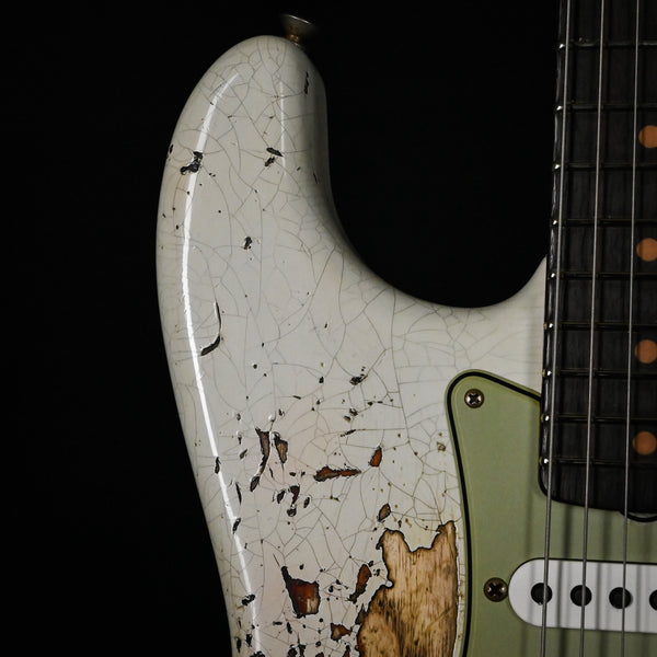 Fender Custom Shop '61 Stratocaster Super Heavy Relic- Aged Olympic White / 3 Tone Sunburst 2025 (CZ587035)
