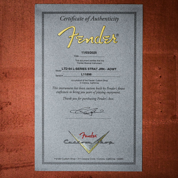 Fender Custom Shop Limited Edition 64 L-Series Stratocaster Journeyman- Aged Olympic White 2025 (L11896)