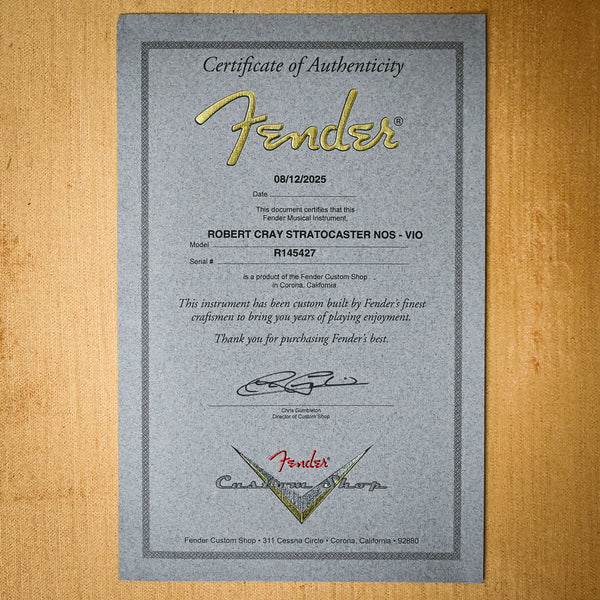 Fender Custom Shop Robert Cray Stratocaster NOS- Violet 2025 (R145427)