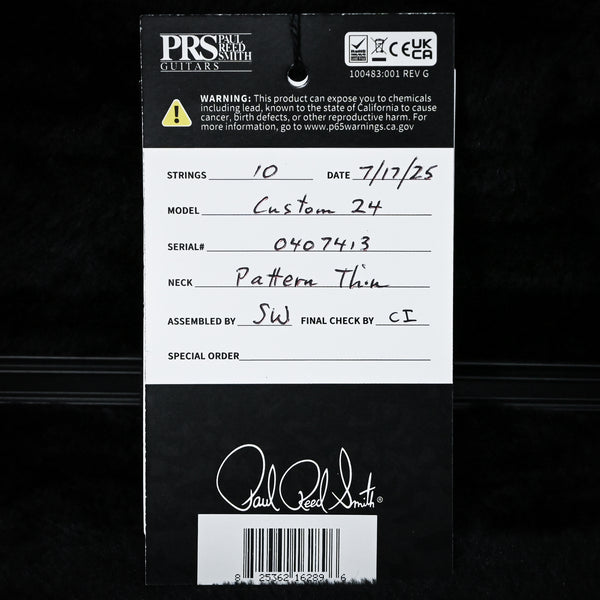 PRS Custom 24 w/ 10-Top & DMO Pickups- Dark Cherry Sunburst 2025 (0407413)