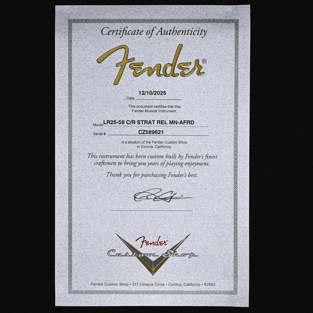 Fender Custom Shop Special Edition 1958 Compound Radius Stratocaster Relic- Aged Fiesta Red (CZ589621)