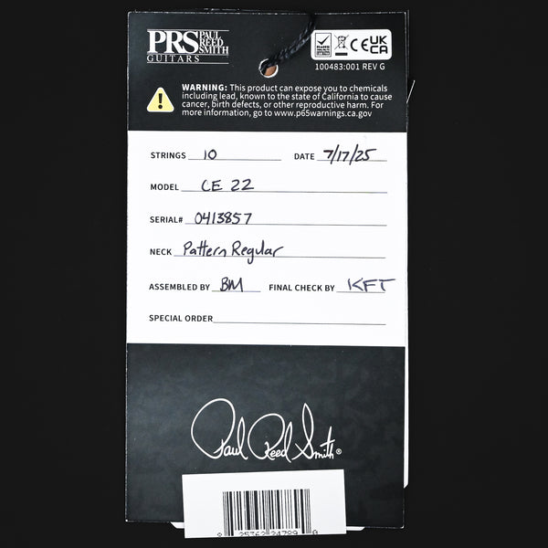 PRS CE 22 Limited Edition- Faded Blue Smokeburst 2025 (0413857)