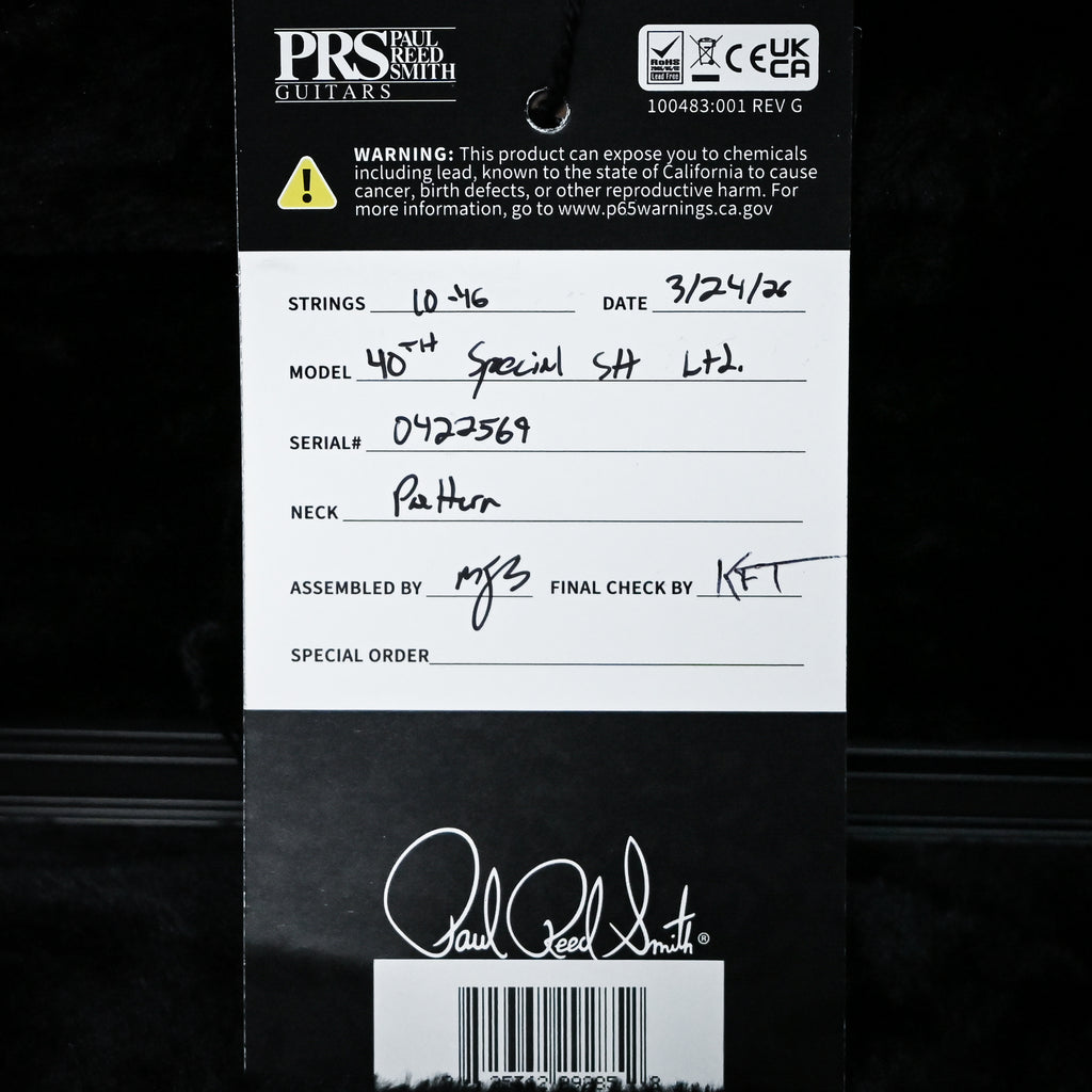 PRS 40th Anniversary Special Semi-Hollow Limited Edition- Custom Color 2026 (0422569)