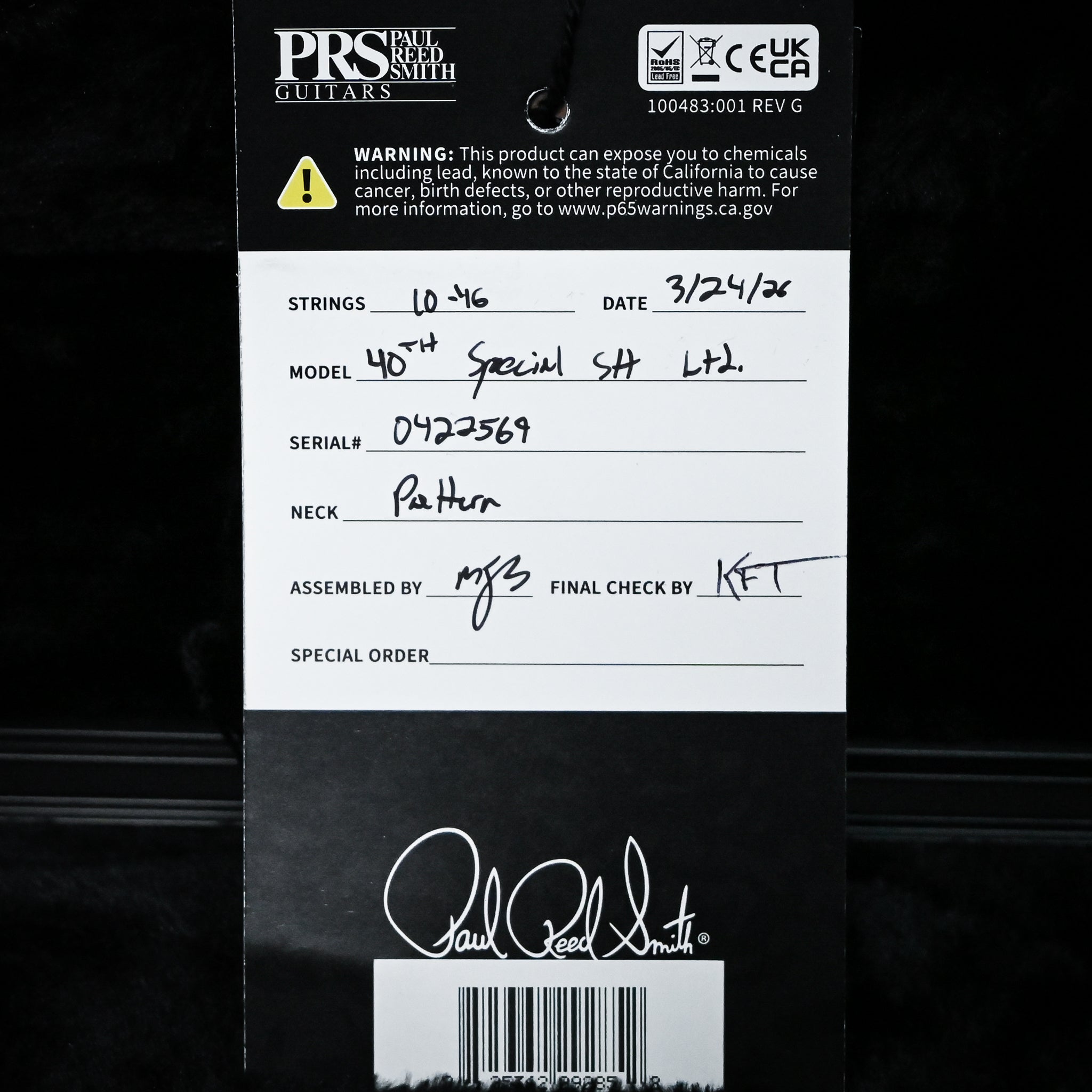 PRS 40th Anniversary Special Semi-Hollow Limited Edition- Custom Color 2026 (0422569)