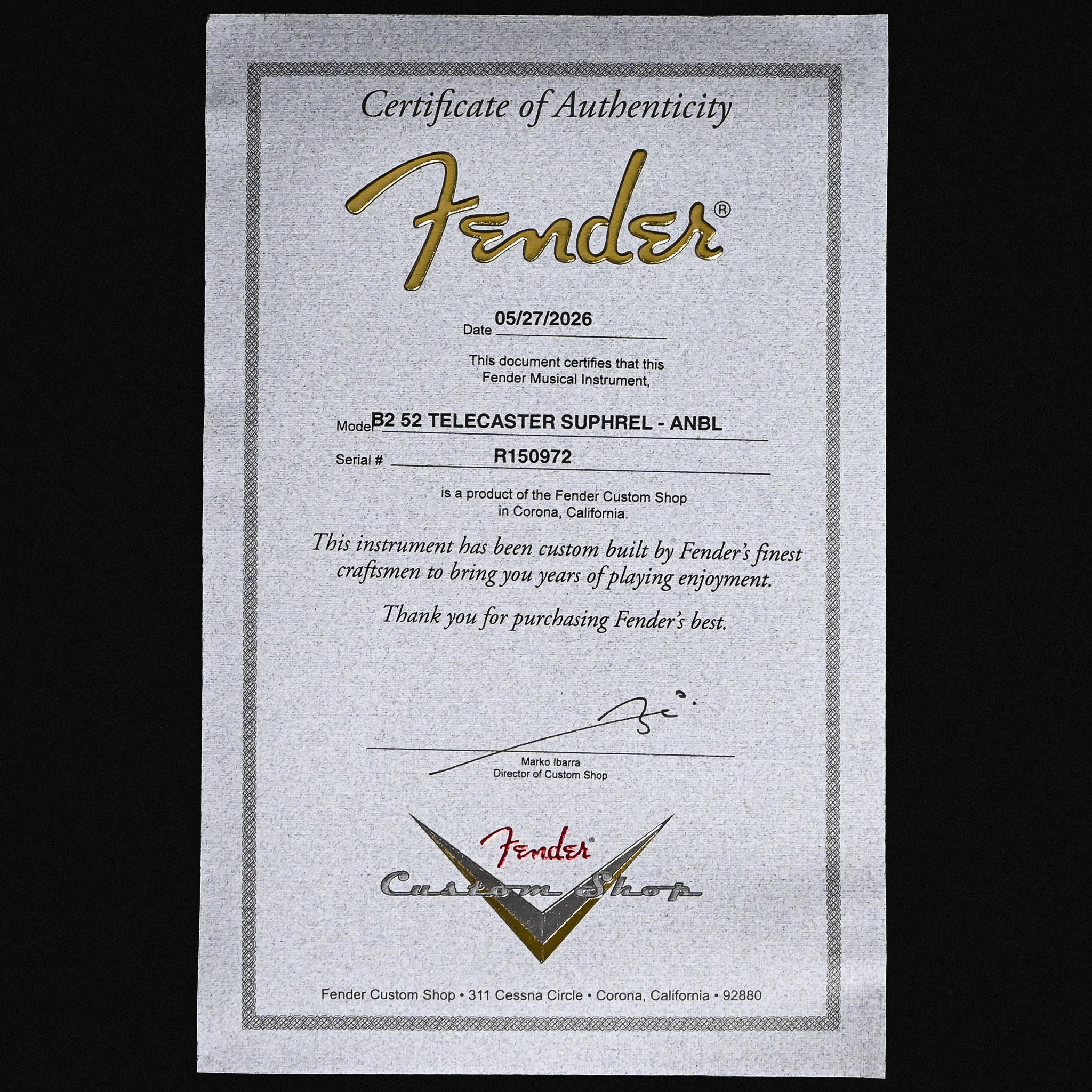 Fender Custom Shop '52 Telecaster Super Heavy Relic- Aged Nocaster Blonde 2026 (R150972)
