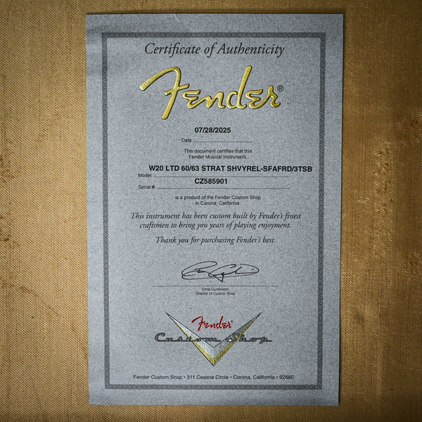 Fender Custom Shop Limited Edition 60/63 Stratocaster Super Heavy Relic- Super Faded Aged Fiesta Red/ 3 Color Sunburst 2025 (CZ585901)