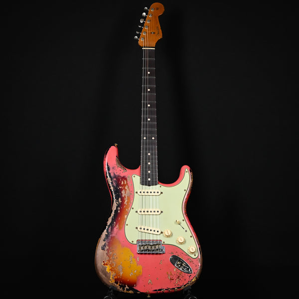 Fender Custom Shop Limited Edition 60/63 Stratocaster Super Heavy Relic- Super Faded Aged Fiesta Red/ 3 Color Sunburst 2025 (CZ585901)