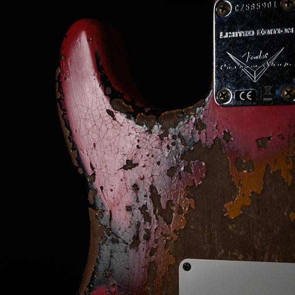 Fender Custom Shop Limited Edition 60/63 Stratocaster Super Heavy Relic- Super Faded Aged Fiesta Red/ 3 Color Sunburst 2025 (CZ585901)