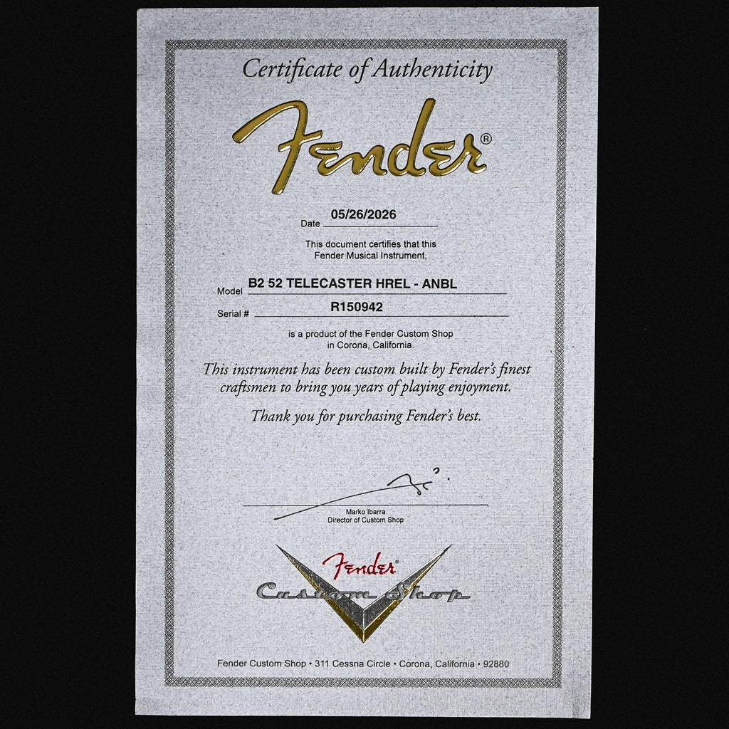 Fender Custom Shop '52 Telecaster Heavy Relic- Aged Nocaster Blonde 2026 (R150942)