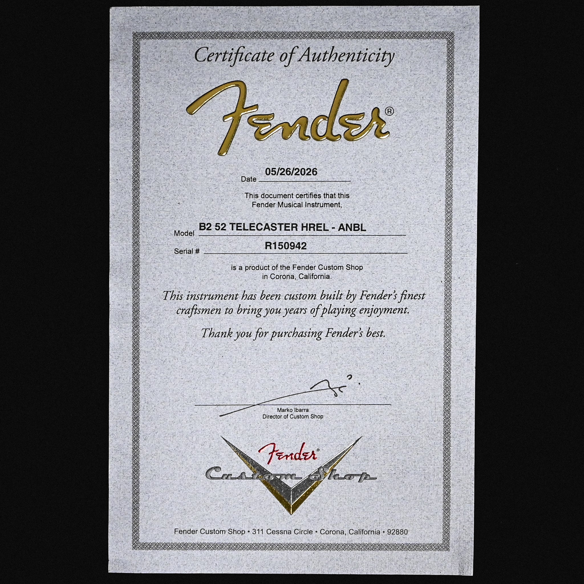 Fender Custom Shop '52 Telecaster Heavy Relic- Aged Nocaster Blonde 2026 (R150942)