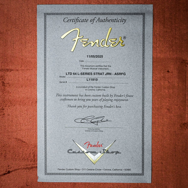 Fender Custom Shop Limited Edition L-Series '64 Stratocaster Journeyman- Aged Surf Green 2025 (L11910)