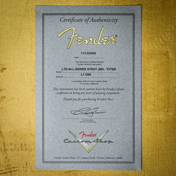 Fender Custom Shop Limited Edition 64 L-Series Stratocaster Journeyman- Aged Target 3-Tone Sunburst 2025 (L11988)