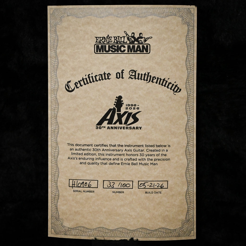 Ernie Ball Music Man Axis 30th Anniversary (No. 33 of 100) Electric Guitar- Translucent Red 2026 (H10906)