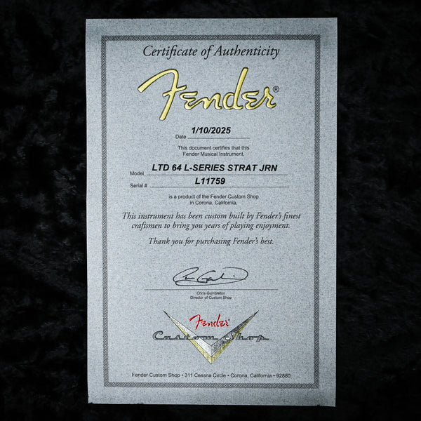 Fender Custom Shop Limited Edition 64 L-Series Stratocaster Journeyman- Aged Lake Placid Blue 2025 (L11759) B-Stock