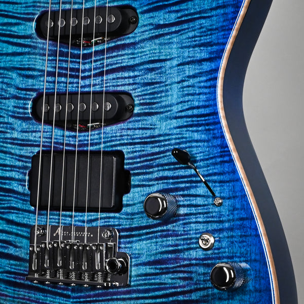 Tom Anderson Custom Drop Top Electric Guitar- Ultraviolet Blue w/ Blue Edge Burst w/ Binding 2025 (11-14-25A)