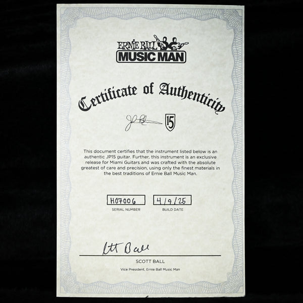 Ernie Ball Music Man JP15 Emerald Glow Roasted/ Figured Maple Neck *Miami Guitar Exclusive* 2025 (H07006)