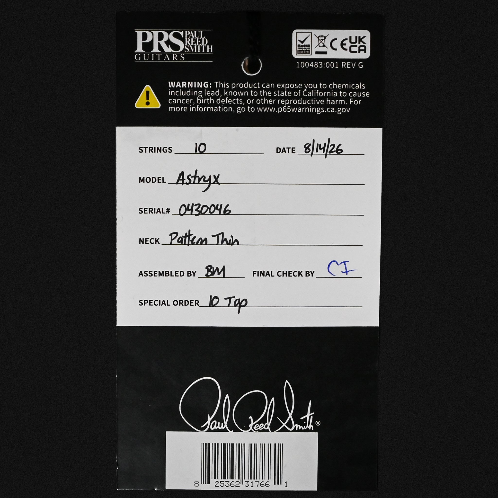 PRS Astryx Limited Edition w/ 10-Top Electric Guitar - Ocaso (Sunset) 2026 (0430046)