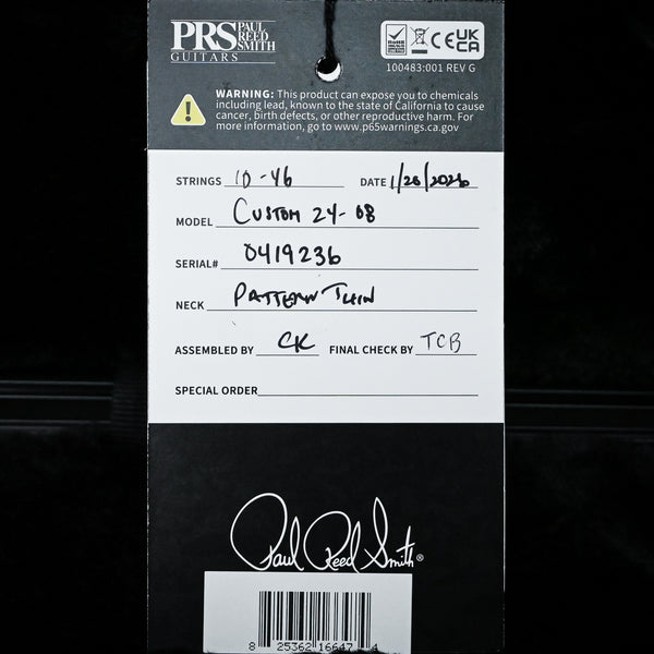 PRS Custom 24-08 Electric Guitar- Black Gold Wraparound Burst 2025 (0419236)