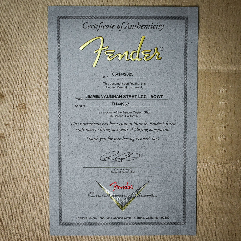 Fender Custom Shop Jimmie Vaughan Stratocaster Deluxe Closet Classic- Aged Olympic White 2025 (R144967)