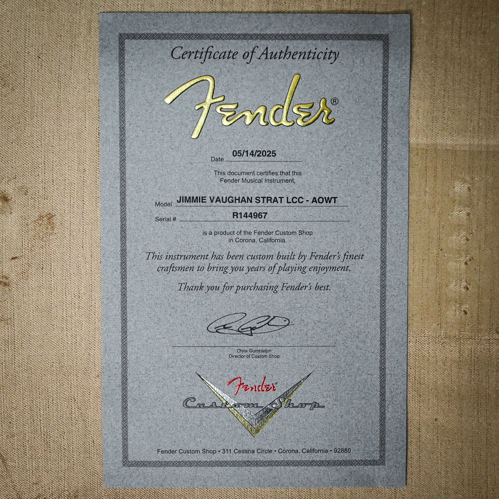 Fender Custom Shop Jimmie Vaughan Stratocaster Deluxe Closet Classic- Aged Olympic White 2025 (R144967)