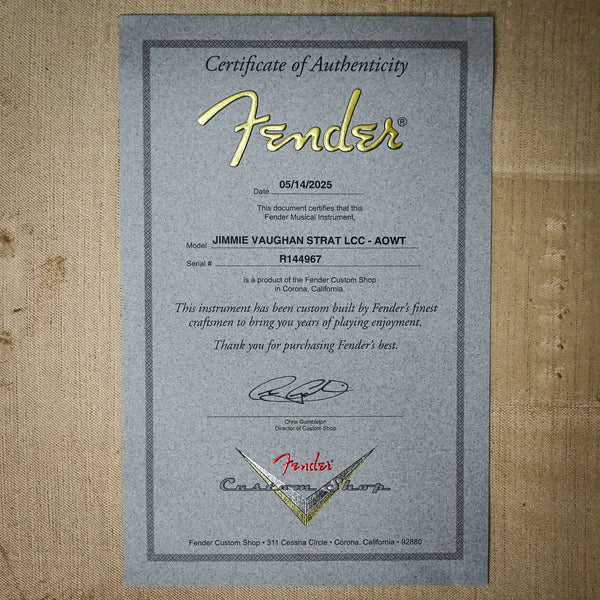 Fender Custom Shop Jimmie Vaughan Stratocaster Deluxe Closet Classic- Aged Olympic White 2025 (R144967)