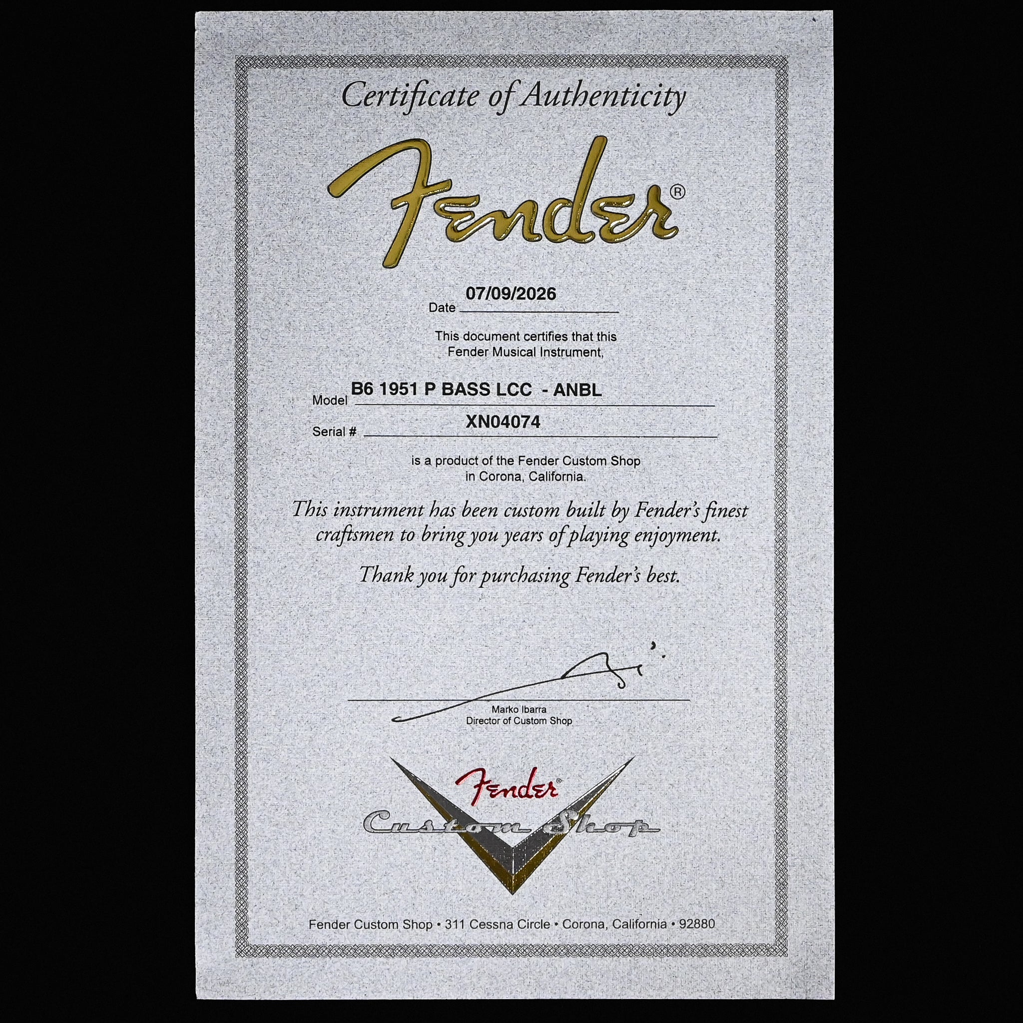 Fender Custom Shop 1951 Precision Bass Deluxe Closet Classic- Aged Nocaster Blonde 2026 (XN04074)