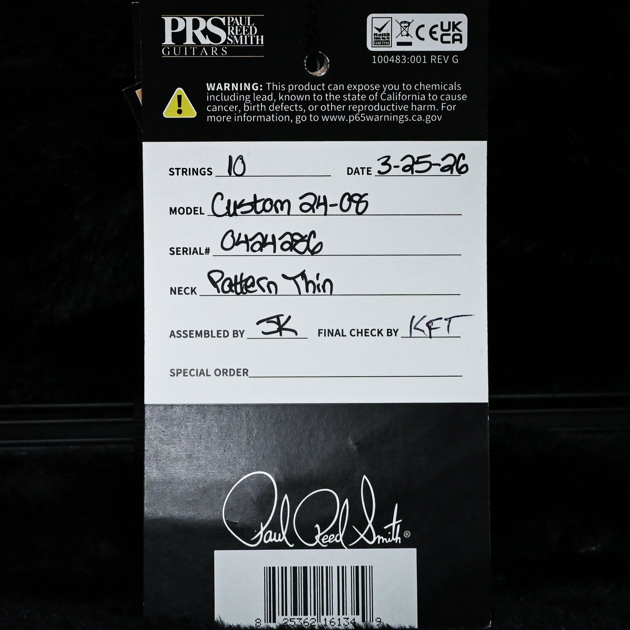 PRS Custom 24-08 Electric Guitar- Custom Color 2026 (0424286)