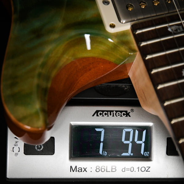 PRS Wood Library Custom 24 Fatback 10 Top Stained Flame Maple Neck Brazilian Rosewood Blue Fade 2023 (0359127 )
