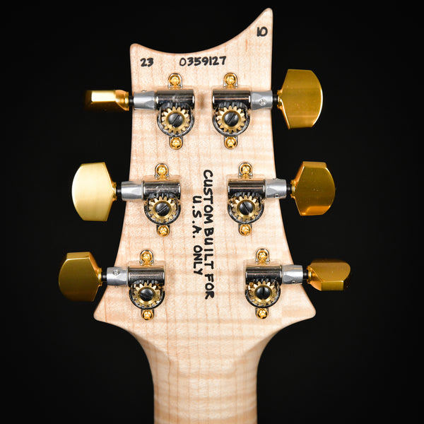 PRS Wood Library Custom 24 Fatback 10 Top Stained Flame Maple Neck Brazilian Rosewood Blue Fade 2023 (0359127 )