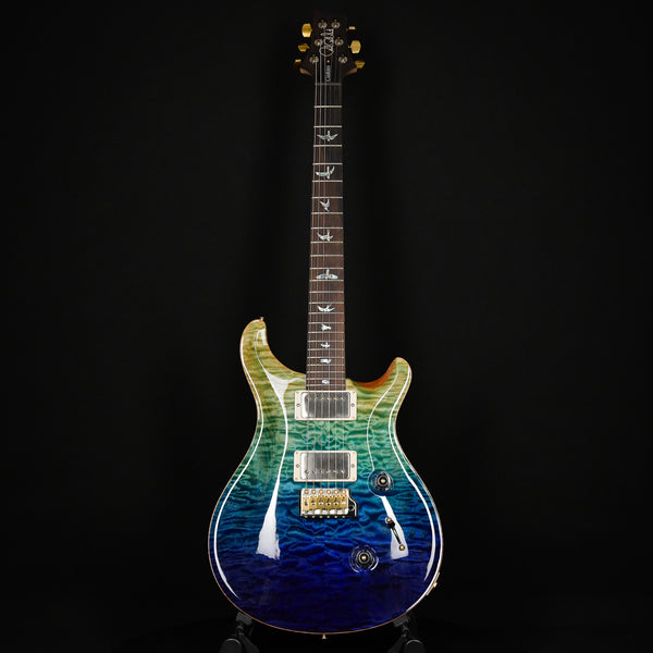 PRS Wood Library Custom 24 Fatback 10 Top Stained Flame Maple Neck Brazilian Rosewood Blue Fade 2023 (0359127 )
